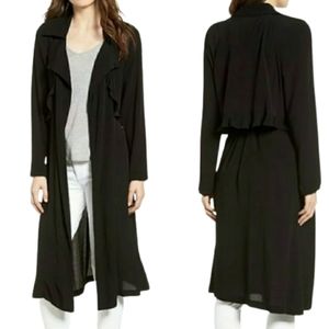 Trouve Black Open Front Drape Jacket